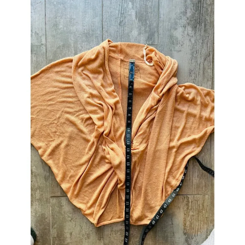 $68 FREE PEOPLE We the Free Sheila Draped Faux-Wrap Pullover Sweater Knit Top L